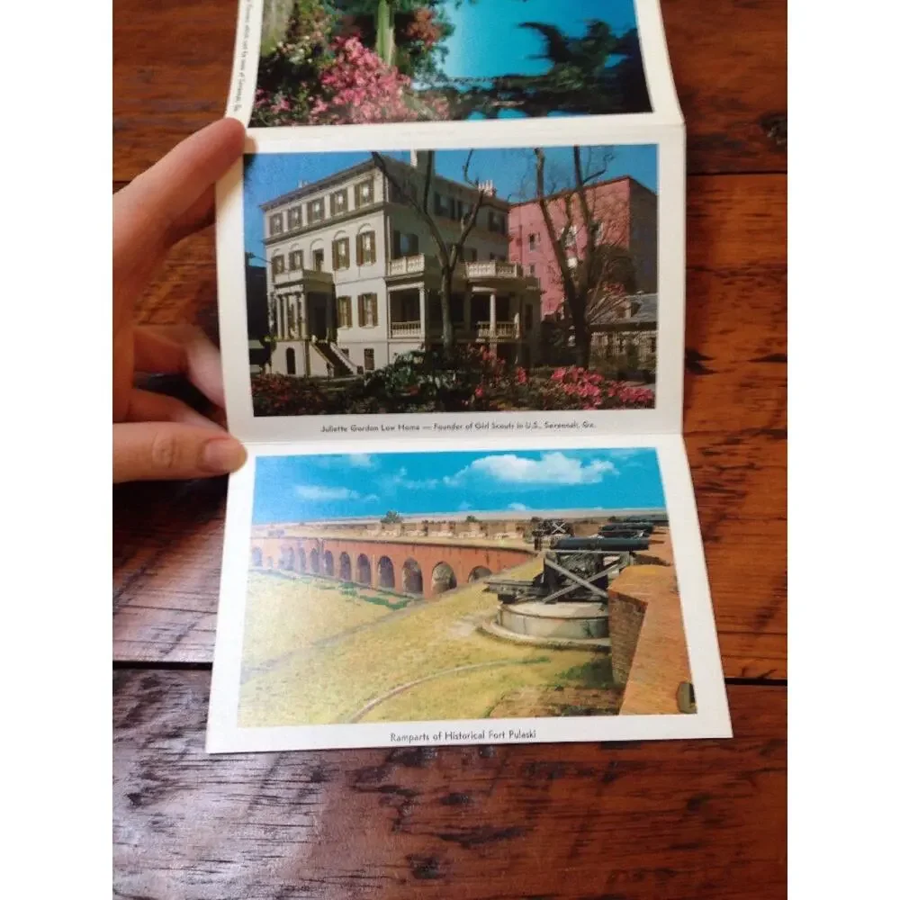 Vtg 1961 Savannah Georgia GA Color Foldout Postcards Set to Fitch Luray Virginia